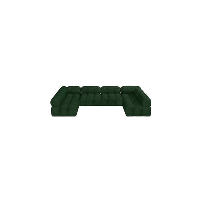 Ames Green Boucle Fabric Modular Sectional