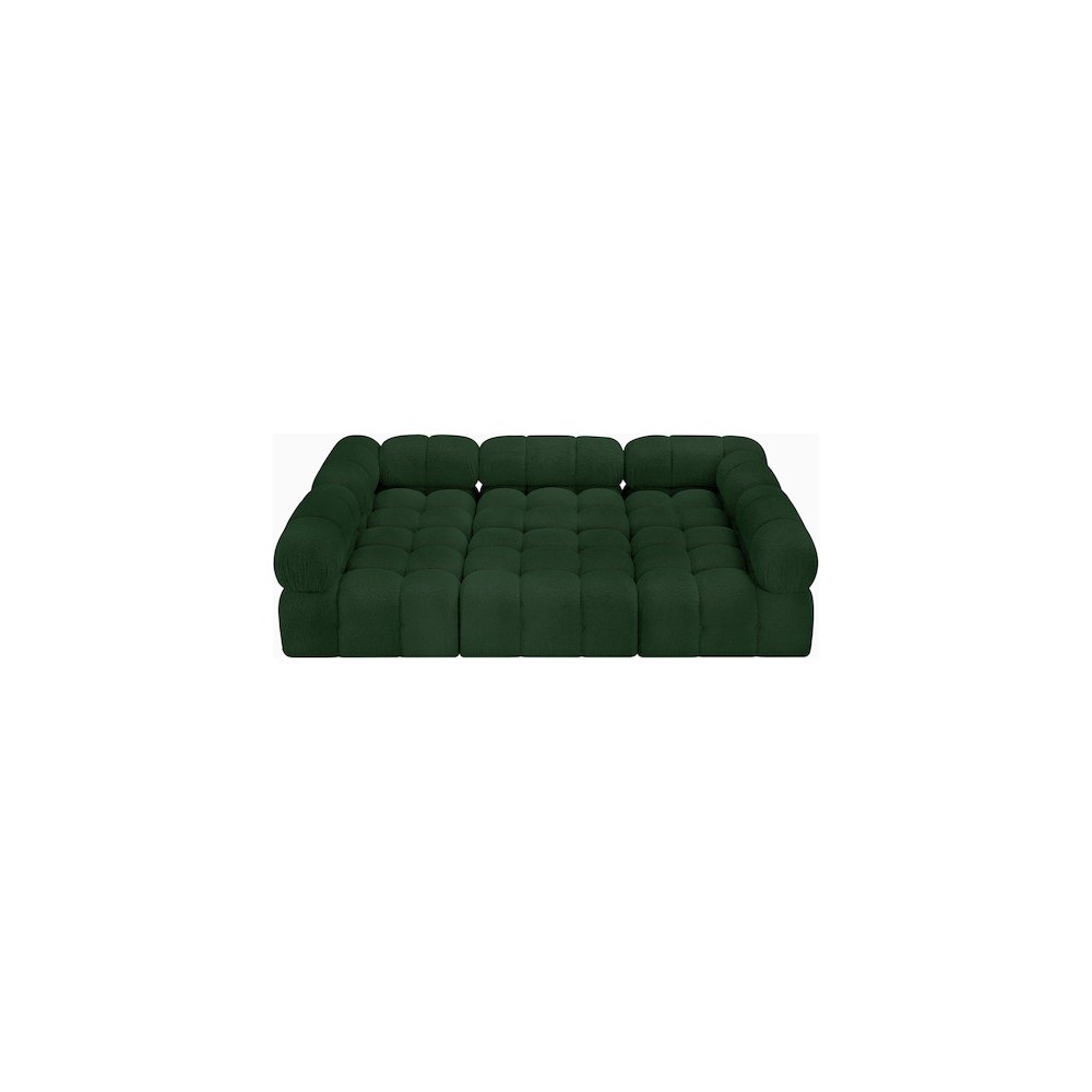 Ames Green Boucle Fabric Modular Sectional