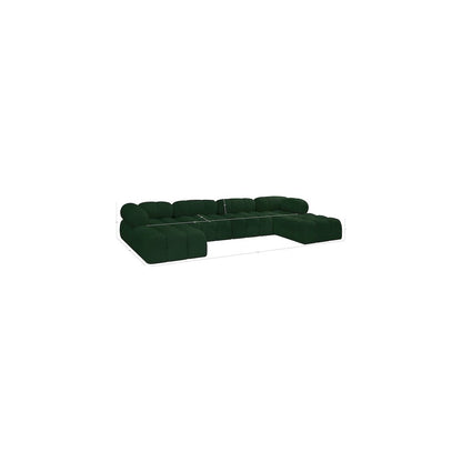Ames Green Boucle Fabric Modular Sectional