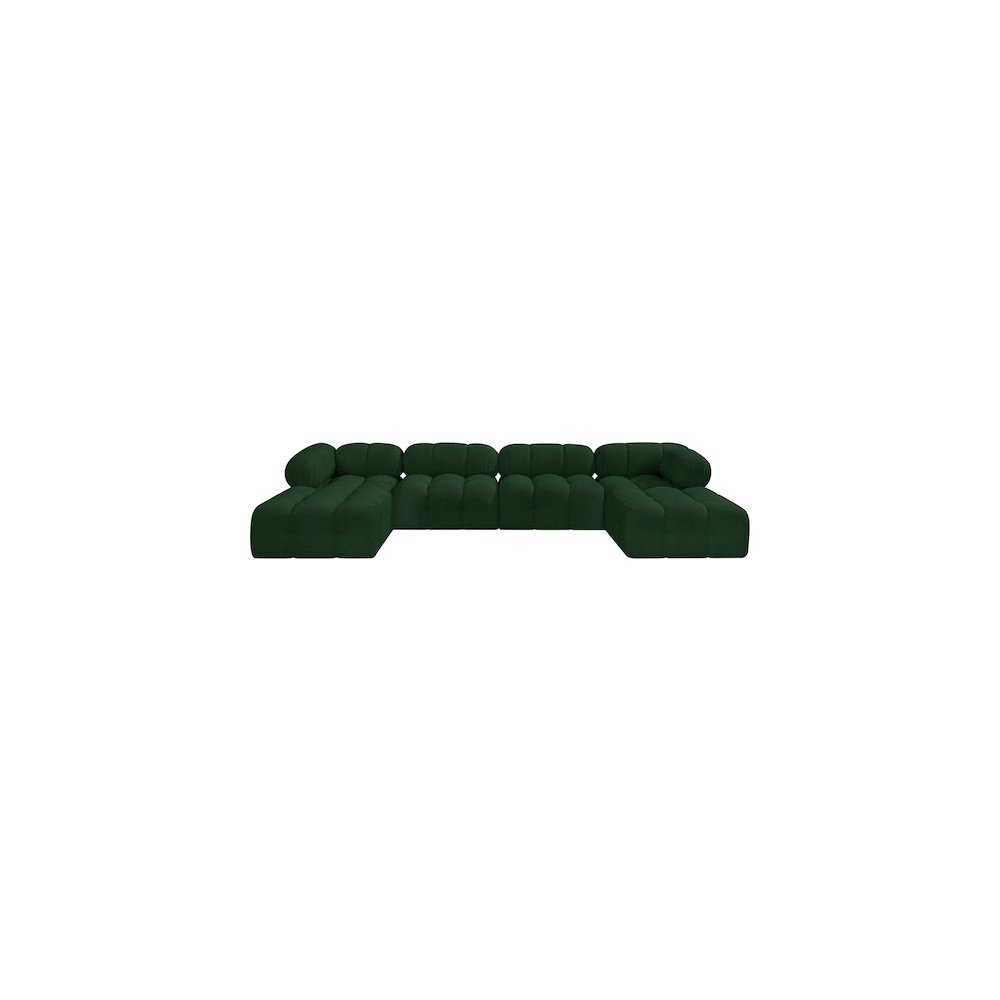 Ames Green Boucle Fabric Modular Sectional