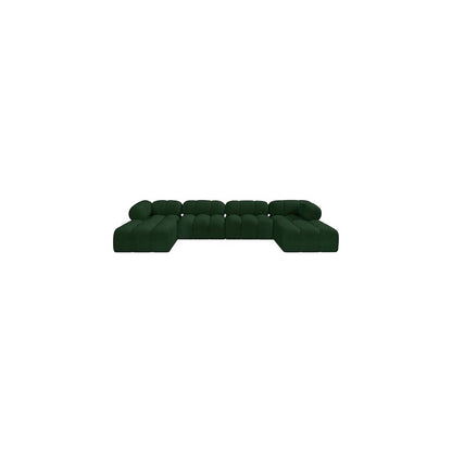 Ames Green Boucle Fabric Modular Sectional