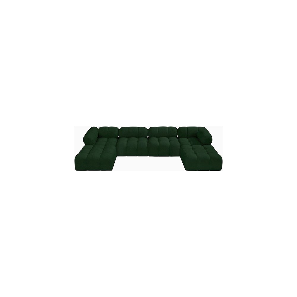 Ames Green Boucle Fabric Modular Sectional
