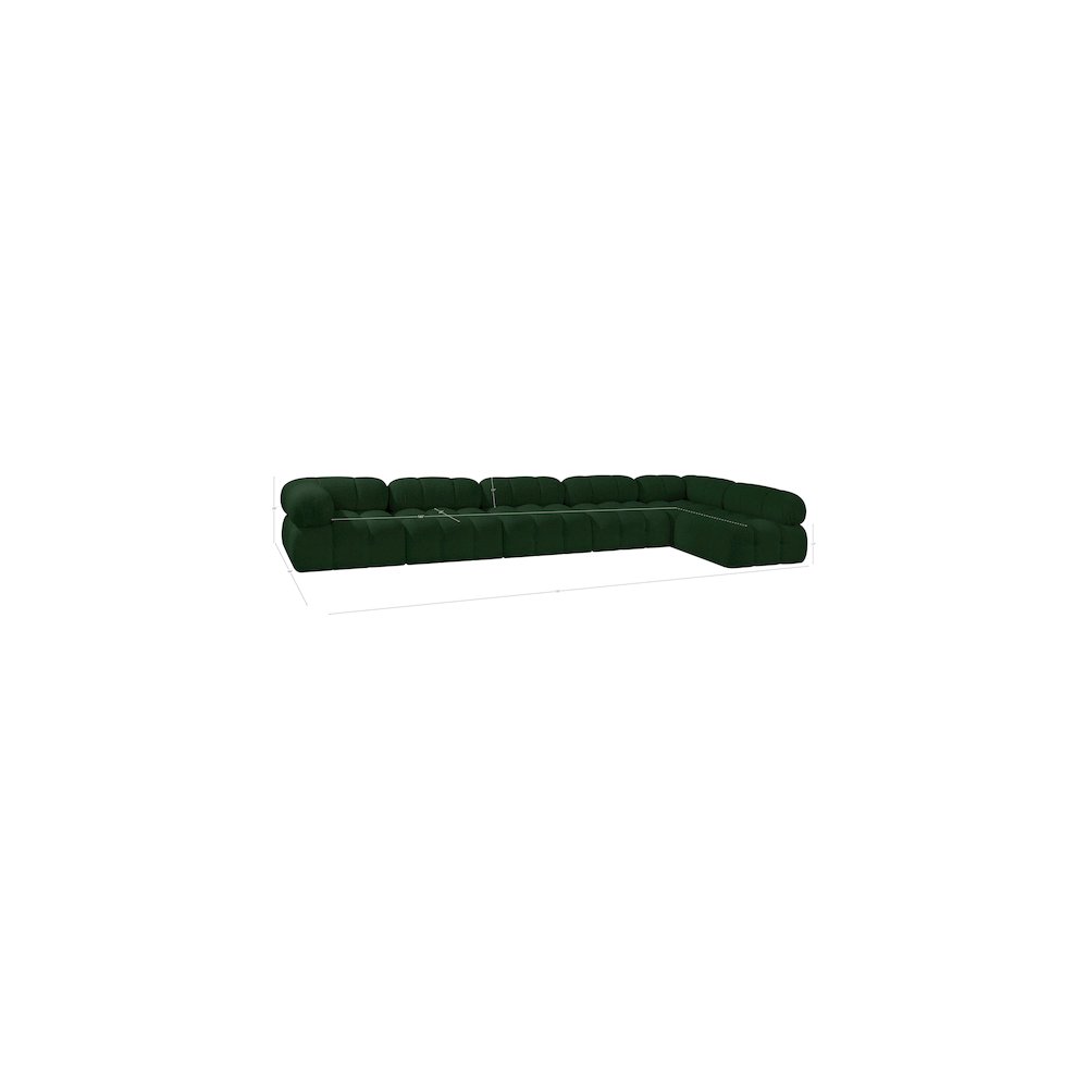 Ames Green Boucle Fabric Modular Sectional