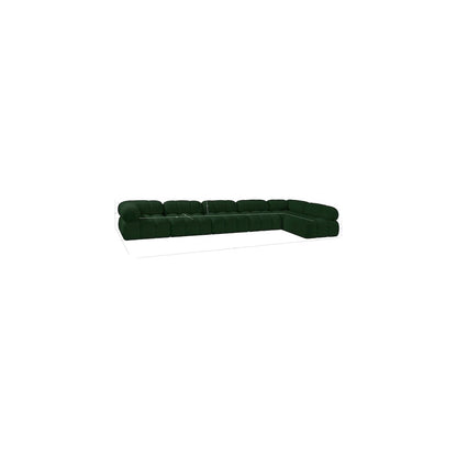 Ames Green Boucle Fabric Modular Sectional