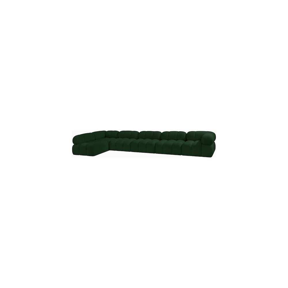 Ames Green Boucle Fabric Modular Sectional