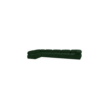 Ames Green Boucle Fabric Modular Sectional