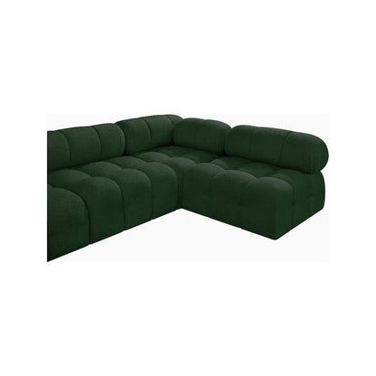 Ames Green Boucle Fabric Modular Sectional