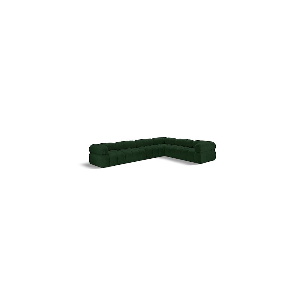 Ames Green Boucle Fabric Modular Sectional