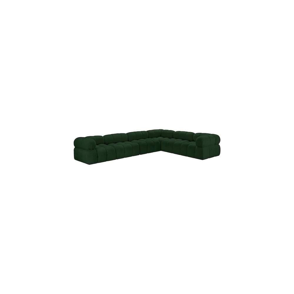 Ames Green Boucle Fabric Modular Sectional