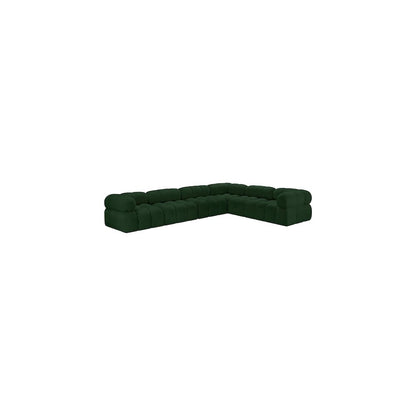 Ames Green Boucle Fabric Modular Sectional
