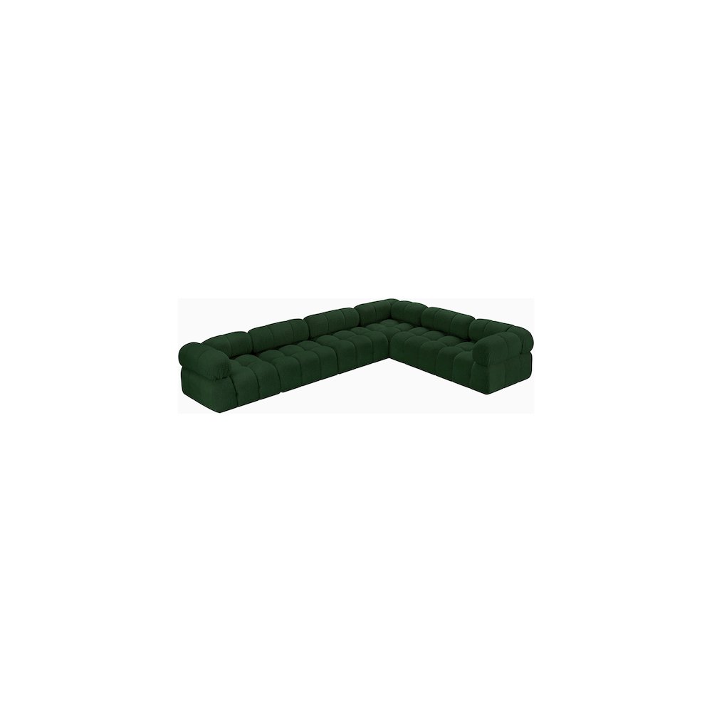 Ames Green Boucle Fabric Modular Sectional