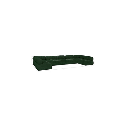 Ames Green Boucle Fabric Modular Sectional