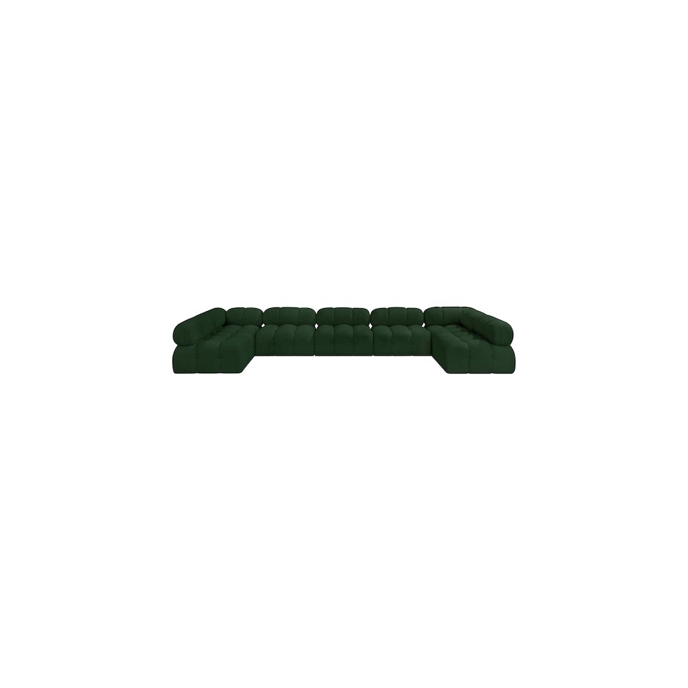 Ames Green Boucle Fabric Modular Sectional