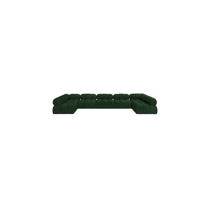 Ames Green Boucle Fabric Modular Sectional