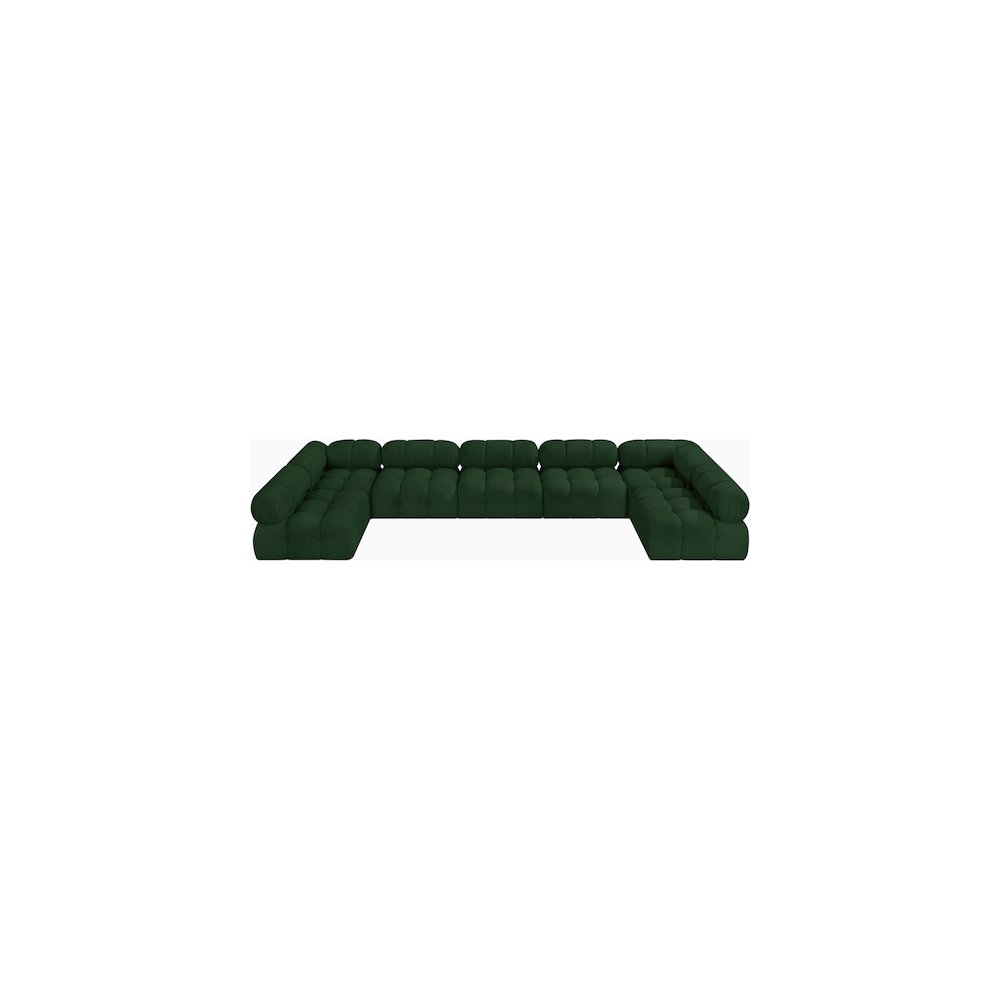 Ames Green Boucle Fabric Modular Sectional