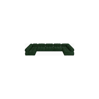 Ames Green Boucle Fabric Modular Sectional