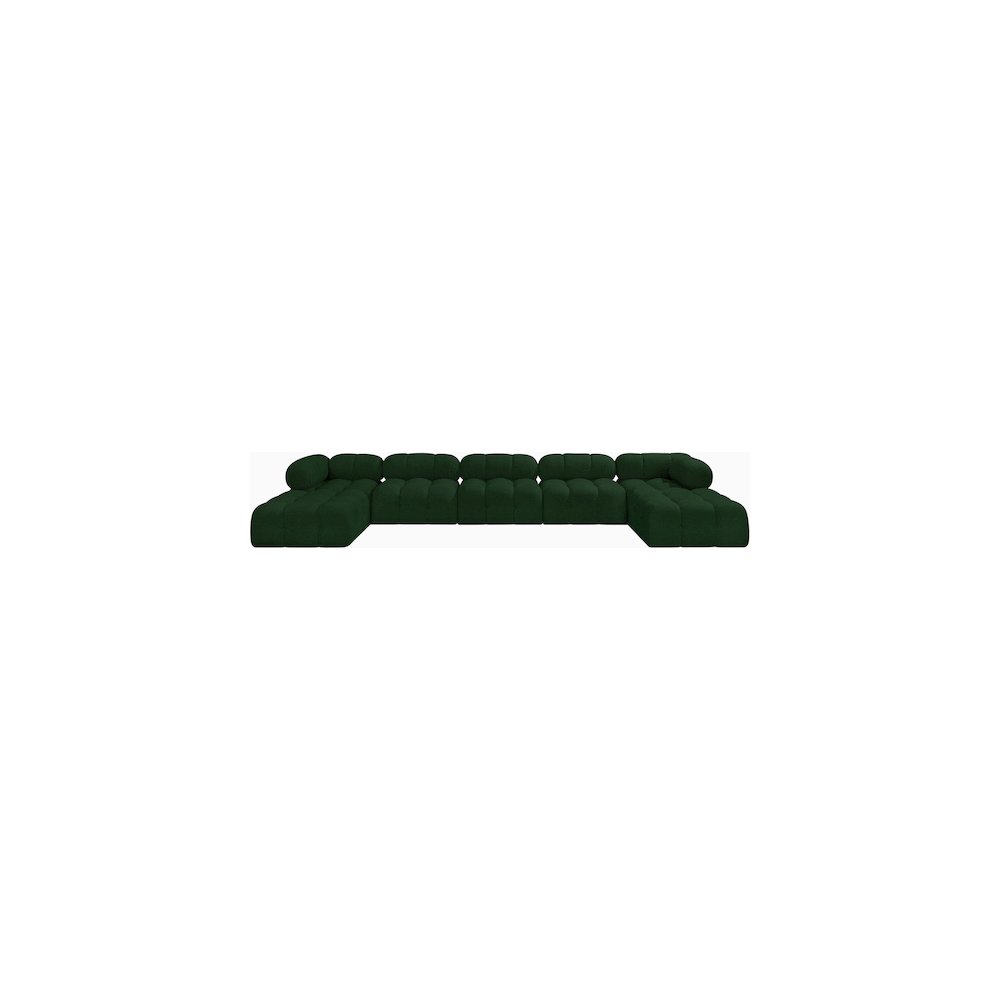 Ames Green Boucle Fabric Modular Sectional