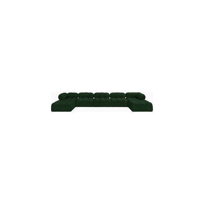 Ames Green Boucle Fabric Modular Sectional