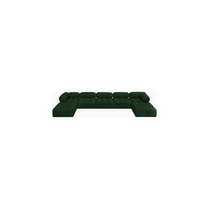 Ames Green Boucle Fabric Modular Sectional