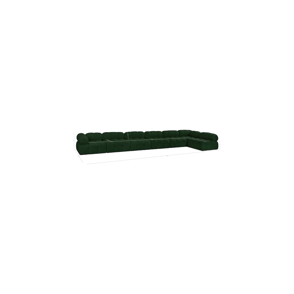 Ames Green Boucle Fabric Modular Sectional