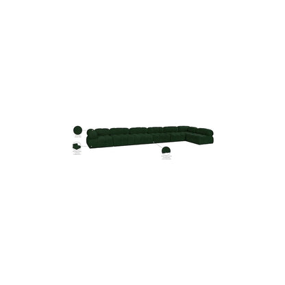 Ames Green Boucle Fabric Modular Sectional