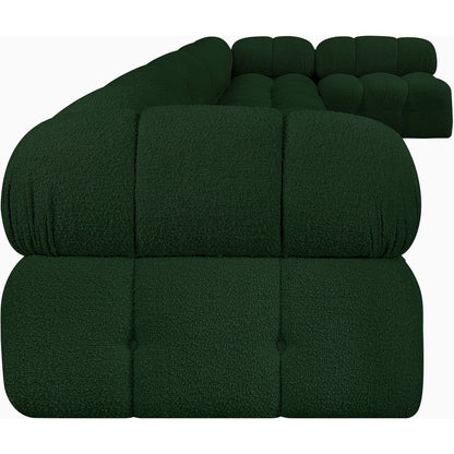 Ames Green Boucle Fabric Modular Sectional