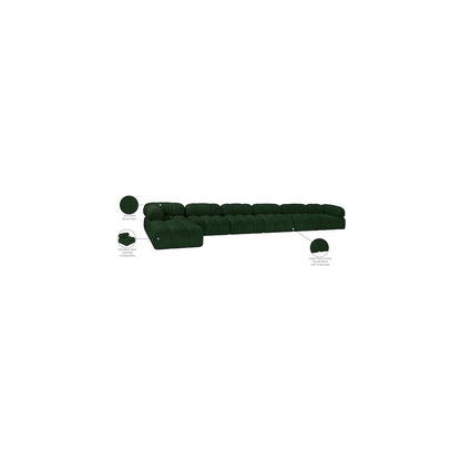Ames Green Boucle Fabric Modular Sectional