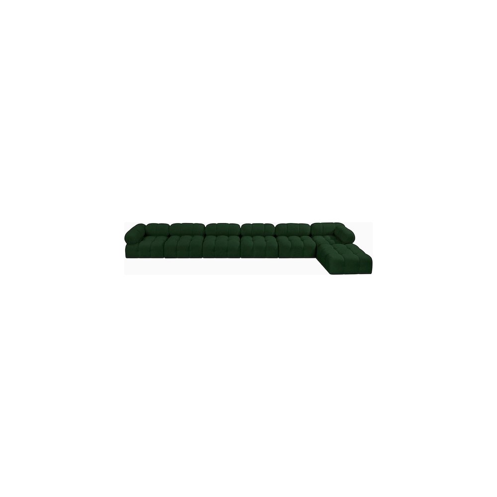 Ames Green Boucle Fabric Modular Sectional