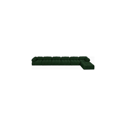Ames Green Boucle Fabric Modular Sectional