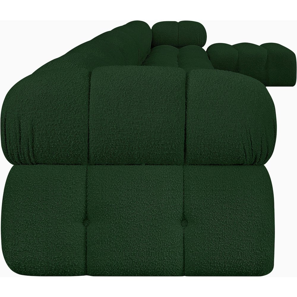 Ames Green Boucle Fabric Modular Sectional