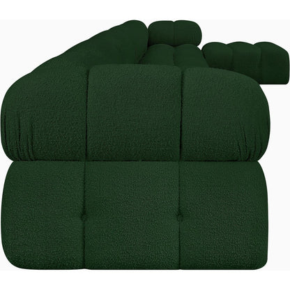 Ames Green Boucle Fabric Modular Sectional