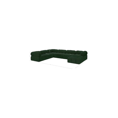 Ames Green Boucle Fabric Modular Sectional