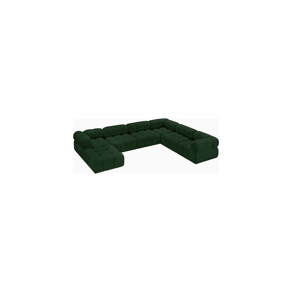 Ames Green Boucle Fabric Modular Sectional