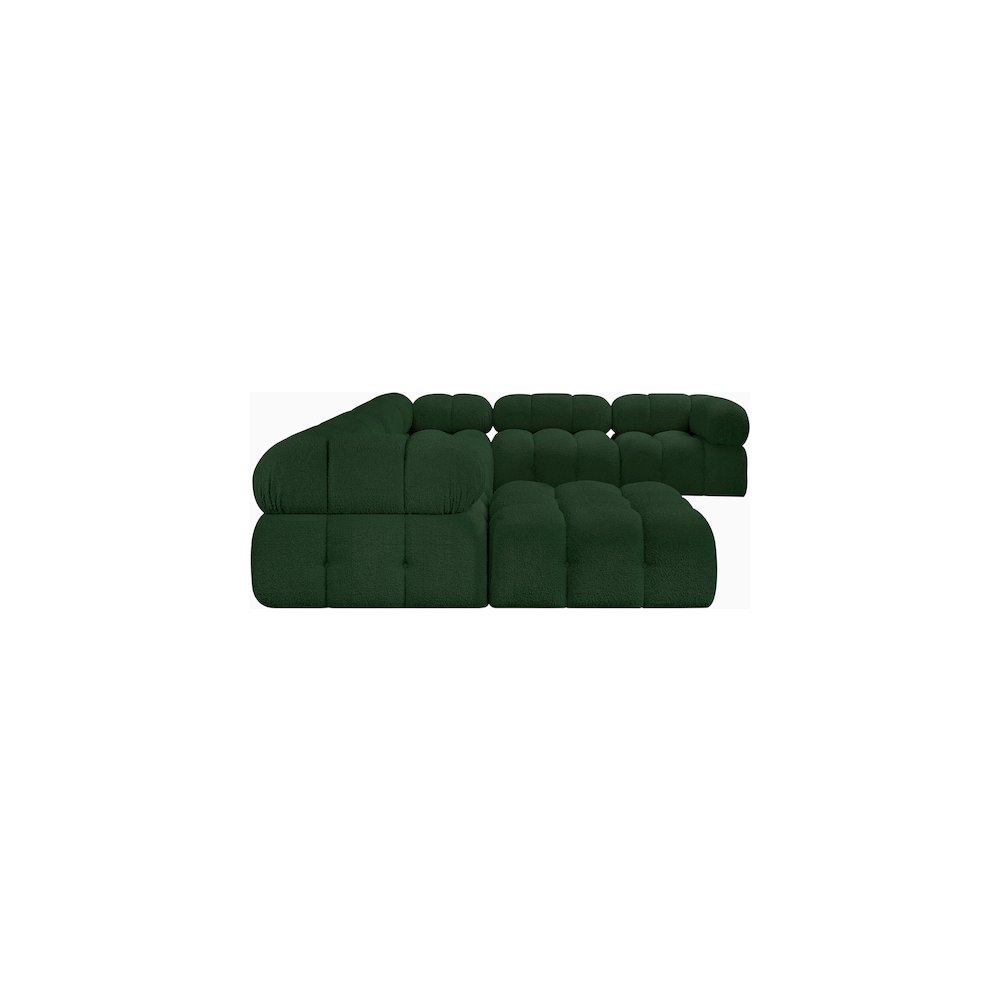 Ames Green Boucle Fabric Modular Sectional