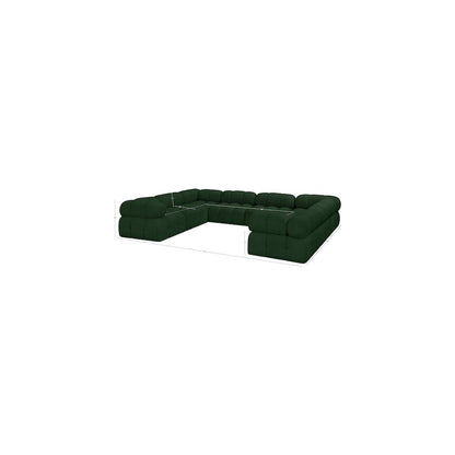 Ames Green Boucle Fabric Modular Sectional