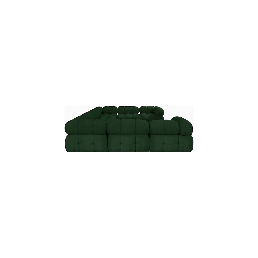 Ames Green Boucle Fabric Modular Sectional