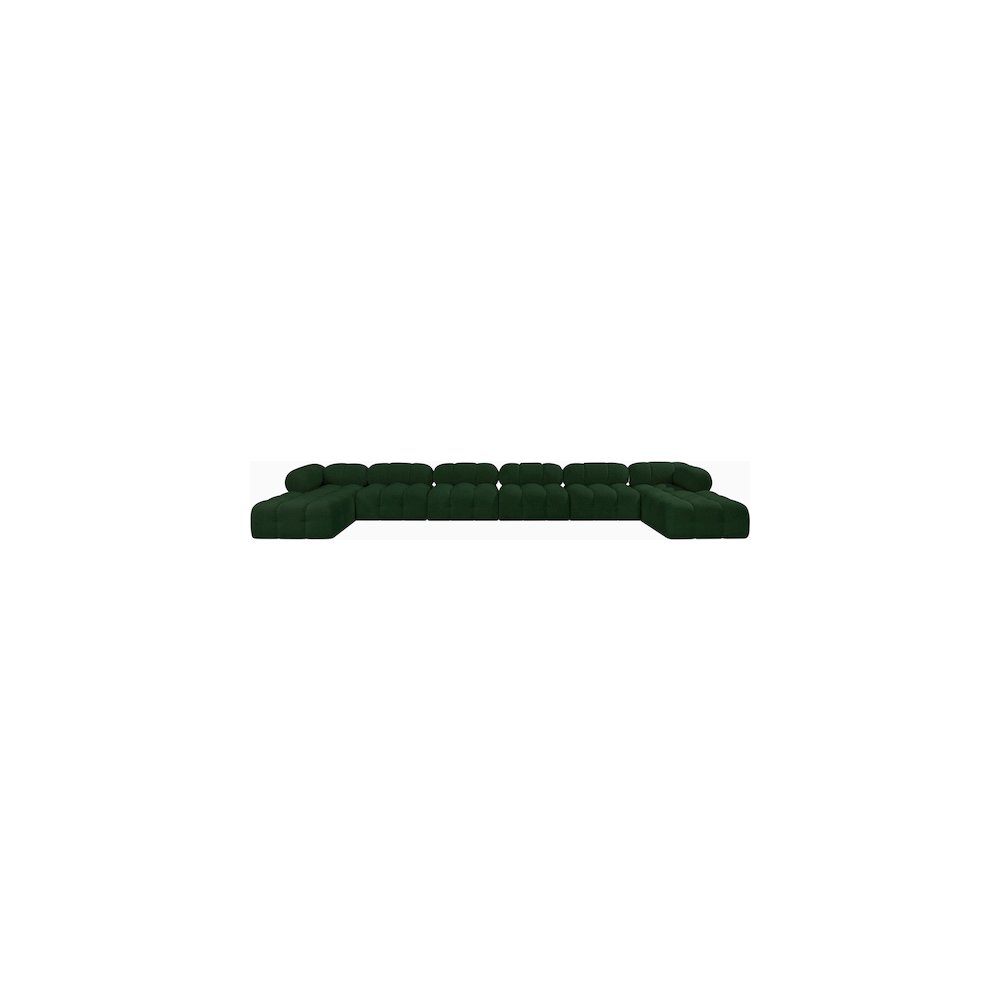 Ames Green Boucle Fabric Modular Sectional