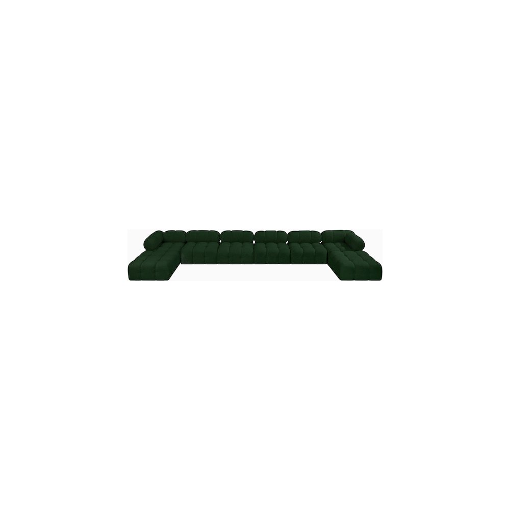 Ames Green Boucle Fabric Modular Sectional