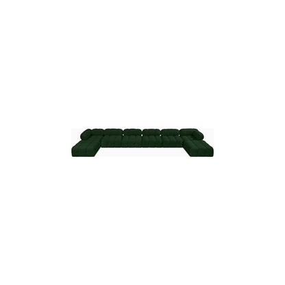 Ames Green Boucle Fabric Modular Sectional