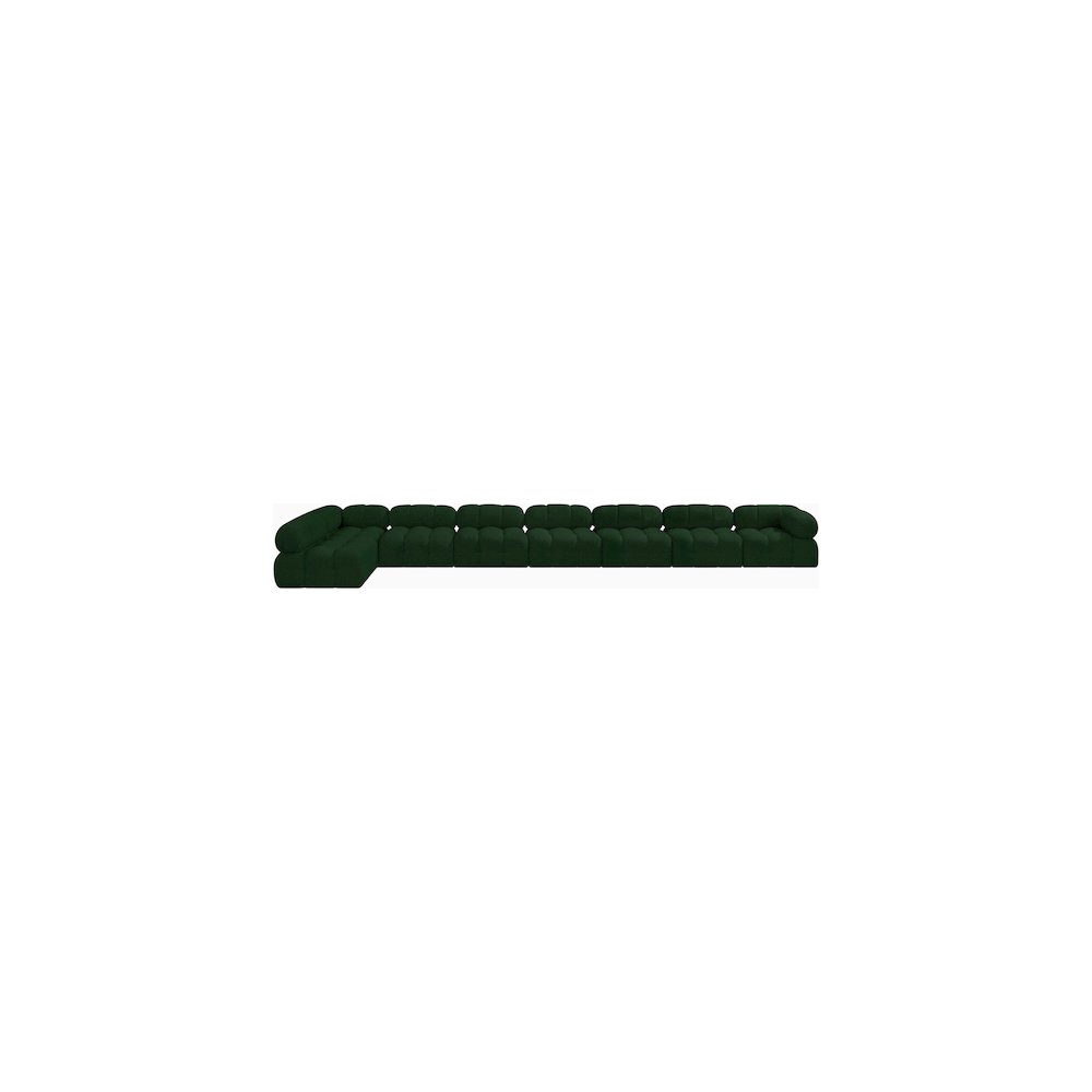 Ames Green Boucle Fabric Modular Sectional