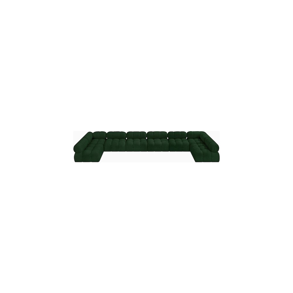 Ames Green Boucle Fabric Modular Sectional