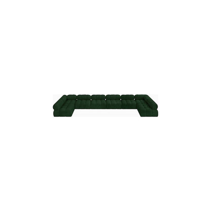 Ames Green Boucle Fabric Modular Sectional