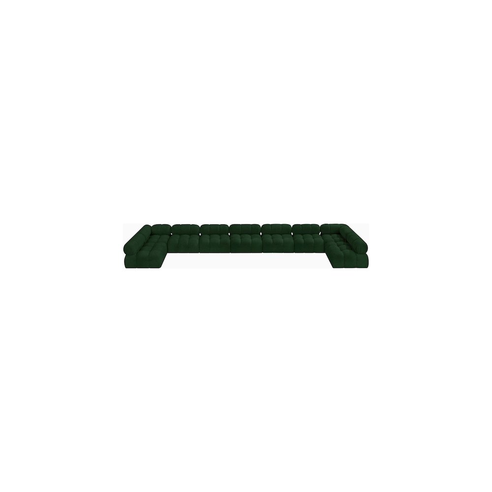 Ames Green Boucle Fabric Modular Sectional