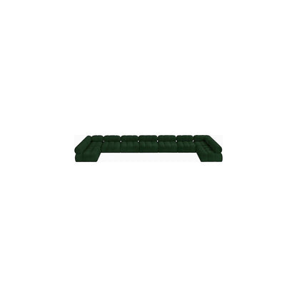 Ames Green Boucle Fabric Modular Sectional