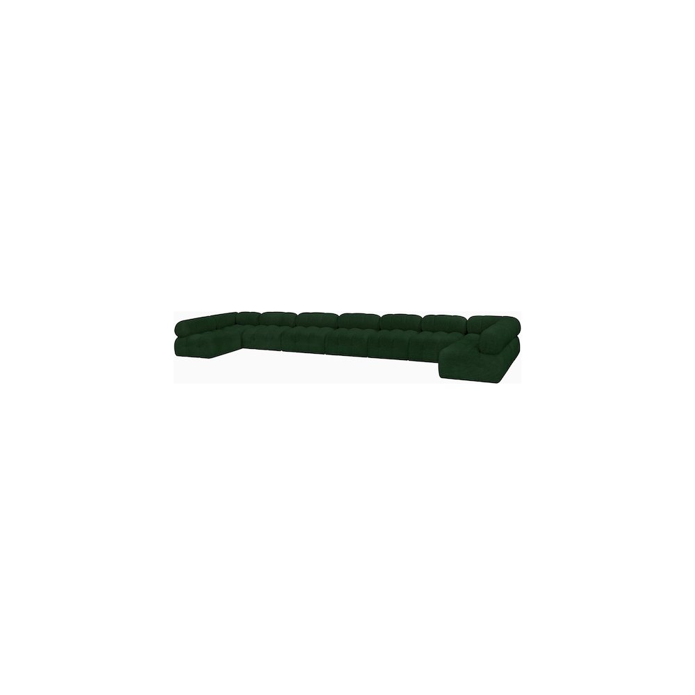 Ames Green Boucle Fabric Modular Sectional