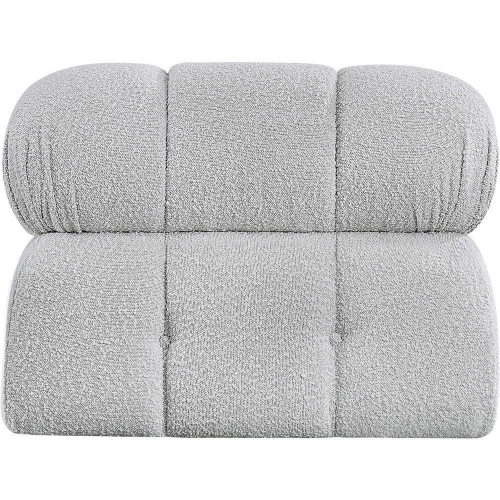 Ames Grey Boucle Fabric Armless