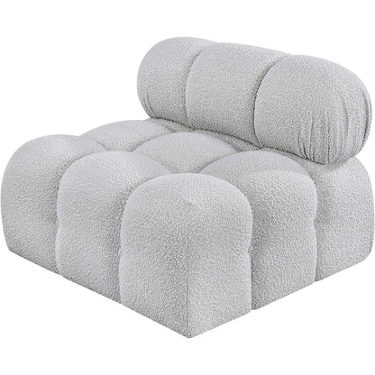 Ames Grey Boucle Fabric Armless