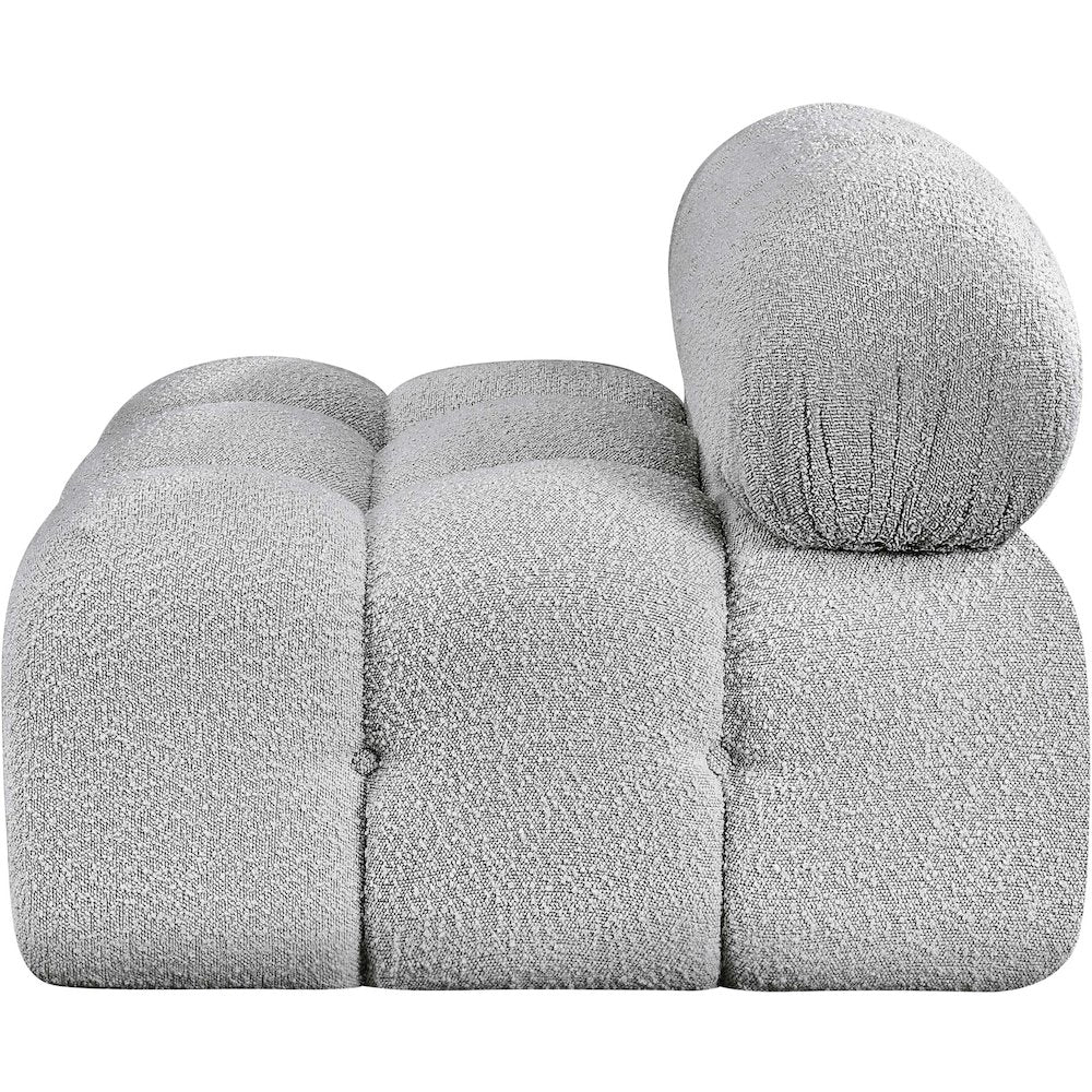 Ames Grey Boucle Fabric Armless
