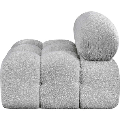Ames Grey Boucle Fabric Armless