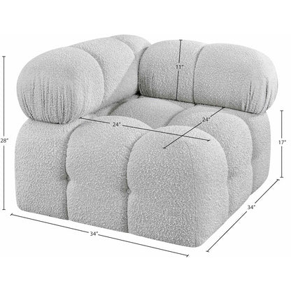 Ames Grey Boucle Fabric Corner